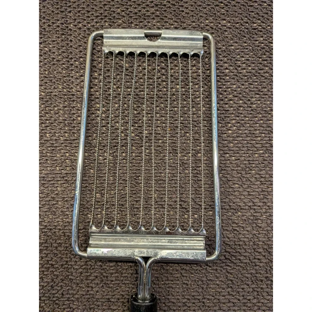 Vintage EKCO USA Wire Cheese Slicer Black Composite Handle Kitchen Utensil MCM